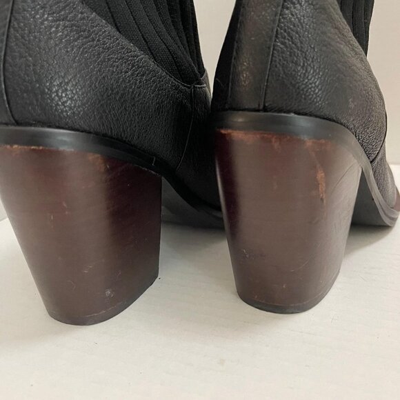 Kelsi Dagger Brooklyn Women's Woodland Black Leather Knit Booties Size 7.5 - Picture 10 of 12